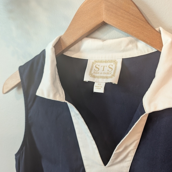 Sail to Sable Navy and White Midi Dress - Picture 3 of 9